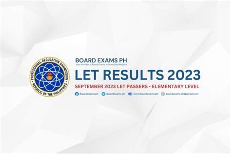 LET RESULTS ELEMENTARY: September 2023 Licensure .